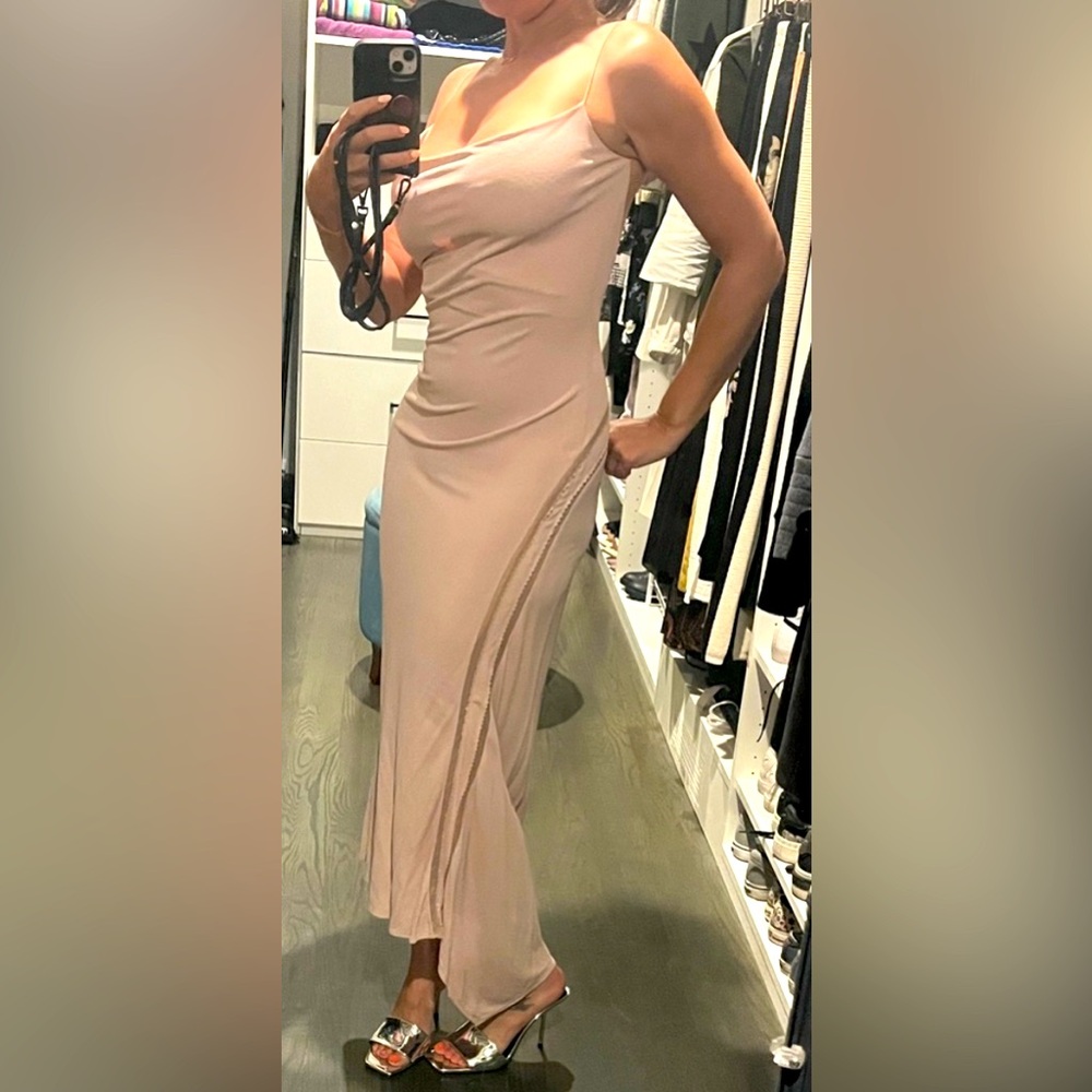 Yigal Azrouel Blush Backless Dress open back sexy evening black tie gown pink 1
